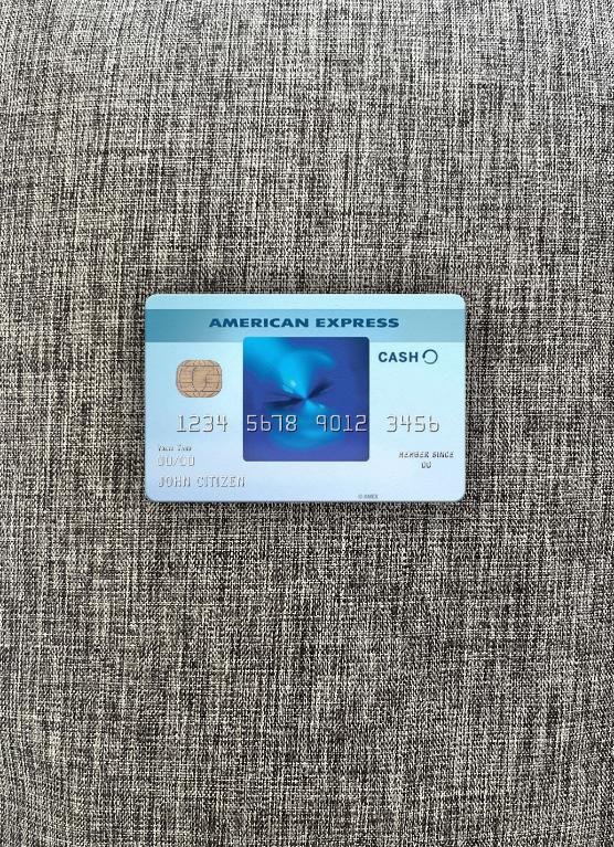 Download USA Commerce bank AMEX blue cash everyday card photolook front Photoshop template